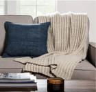 Threshold Oversized Quilted Square Decorative Throw Pillow 24x24  Chambray Blue