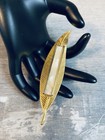 Vintage Mid Century Modern Gold-toned Leaf Brooch Pin