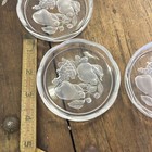 Vintage Val St Lambert Crystal Glass Coaster Set Of 6 Fruit Design