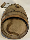 Antique Wood Barrel Powder Keg Cask Iron Bands Handle Primitive Americana