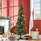 6  Prelit Artificial Pencil Christmas Tree W  Led Lights Green
