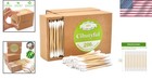 400 Count Bamboo Cotton Swabs Double Round Tips Natural Cotton Sticks
