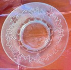 Vintage Clear Etched Glass Dessert Or Salad Plate 8   