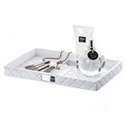  Quilted Mirror Vanity Tray     Decorative Cosmetics Organizer - Durable Resin - 