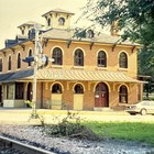 35mm Original Train Slide 1992 Galena Illinois Railroad Depot Station Track View