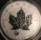 2016 Canada Maple Leaf Yin Yang Privy   9999 1 Oz Silver Proof-like C 5 Coin