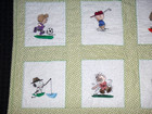Cotton Quilt Machine Embroidered Peanuts Characters Snoopy Charlie Brown 30x39 
