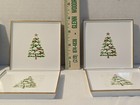 Set Of 6 Vintage Otagiri Laquerware Christmas Tree Coasters 