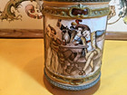 German Hauber And Reuther Incised Pewter Lidded Beer Stein