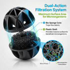Aquarium Bio Balls - 100pcs Black Bulk Sump Filter Media With Sponge Biological