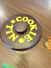 Very Rare 1970   s Retro Ransburg Metal Cookie Tin  Canister With Wood Lid 