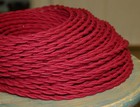 Red Wine plum Twisted Cloth Covered Wire  Vintage Style Lamp Cord Antique Lights