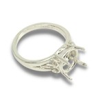 Sterling   8mm - 10mm  Round Artisan Scroll Pre-notched Ring Mounting Size 5-11