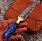 Vintage Damascus Double Edged Fix Blade Hunting War Dagger V-42 Knife Stiletto