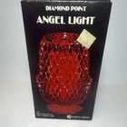 Indiana Glass Diamond Pattern Red Pressed Glass Candle Holder With Box  Votive