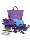 Horse Grooming Kit  12-piece   Brushes  Storage Bag  Sweat Scraper  Mane Purple