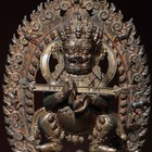 8 7  China Old Tibet Tibetan Buddhism Temple Bronze Gilt Mahakala Buddha Statue