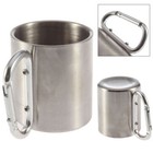 Camping Outdoor Polished Aluminum Cup Carabiner Handle Double Wall Mug 220ml  Us