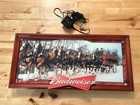Budweiser Beer Clydesdales Lighted Glass Wall Sign Bradford Exchange L e   a3451