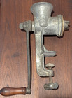 Vintage Polly Prim P20 Counter Edge Meat Grinder With Wooden Handle