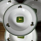 Set Of 4 Gibson John Deere Tractor Logo 9  Rimmed Soup   Salad Bowls