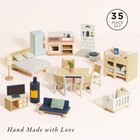 - Wooden Dolls House Full Starter Furniture   Accessories Play Set For Dolls    