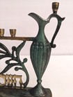Hanukkah Menorah Jewish Judaica Vintage Mcm Brass Chanukah Candle Holder  Israel