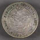 1884 Colombia Silver 50 Centavos