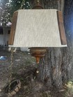 Vintage Laurent Studio Mid Century Teak Wood Hanging Swag Lamp Large Retro Wow