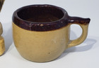 Vintage Stoneware Shaving Mug And 2 Brushes Brown Stripe Switzerland Ever-ready