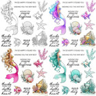 Sentiments Rubber Clear Stamps Set For Card Making Acrylic Stamp Block Tools Wit