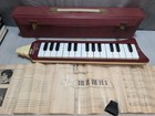 Sweet Vtg Red Hohner Melodica Piano 27 Wind Instrument W  Original Case Working