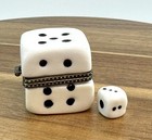 Porcelain Hinged Trinket Box Single Dice