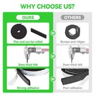 Felt Strips With Adhesive Backing  Tape 2 Rolls 1 2x60 Inch  Black