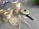 Vintage Chilton Globe Child s Play Kitchen Plastic Dishes Cups Plates Casserole