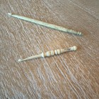 Antique Carved Bovine Bone Crochet Hook Lot Of 2 Victorian 19th Century See Disc