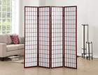 Japanese Style 4 Panels Wood Shoji Room Divider Screen Oriental For Home office