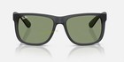 Ray-ban Justin Classic Rb4165 Matte Opal Grey Nylon Green Lens Sunglasses 54 Uv