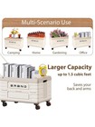 Folding Utility Cart Portable Rolling Crate Handcart Shopping Trolley  white 