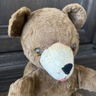 Vintage 1950s Teddy Bear Plush Brown 13    Tall Stuffed Animal Mohair Wool