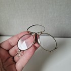 Antique Gold Filled Pince Nez Spectacles Spring Bridge Eyeglasses  0 12 Minimal