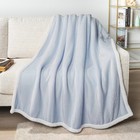 Pavilia Plush Sherpa Fleece Throw Blanket Light Blue   Soft  Warm  Fuzzy Baby