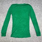 Bozzolo Womens Green Waffle Knit Thermal Long Sleeve Top Size Large