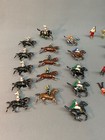 Vtg  62 Pc Set Vintage Britains Ltd Metal Lead Toy Soldiers And Horses Lot