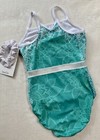 New Simone Biles Gk Elite Leotard Gymnastics Laced Elegance Teal Mesh Tank Sz Am