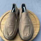 Crocs Walu Slip-on Loafers Canvas Boat Shoes Mens Size 11 Tan Brown 11270