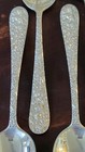 Vintage Sterling Silver  Stieff Rose Repousse  Teaspoons Set Of 6 M Monogram