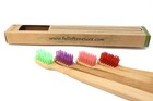 Bamboo Toothbrushes  Biodegradable Natural Multi Color Bristles 4 Pack