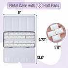 Empty Watercolor Palette Tin Metal Case 28 Half Pans Refillable Travel Painting