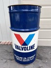 Vtg 16 Gallon Valvoline Oil Metal Barrel Grease Trash Can Garbage Gas Sign